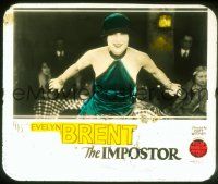 1t115 IMPOSTOR glass slide '26 super close up of sexy Evelyn Brent in skimpy outfit!