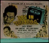 1t116 IT'S IN THE BAG glass slide '45 Fred Allen, Jack Benny, Don Ameche, Vallee, murder mystery!