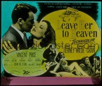 1t118 LEAVE HER TO HEAVEN glass slide '45 sexiest Gene Tierney, Cornel Wilde, pretty Jeanne Crain!