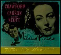 1t124 MILDRED PIERCE glass slide '45 Joan Crawford is the woman most men want, but shouldn't have!
