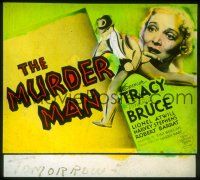 1t125 MURDER MAN glass slide '35 Spencer Tracy is a newspaper reporter smarter than the cops!