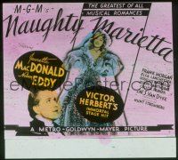 1t127 NAUGHTY MARIETTA glass slide '35 different image of Jeanette MacDonald & Nelson Eddy!