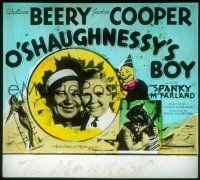 1t130 O'SHAUGHNESSY'S BOY glass slide '35 c/u of Wallace Beery & his lost son Jackie Cooper!