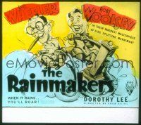 1t142 RAINMAKERS glass slide '35 wonderful wacky cartoon art of Bert Wheeler & Robert Woolsey!