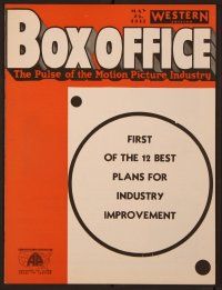 1t040 BOX OFFICE exhibitor magazine May 25, 1933 western edition, 12 best plans for improvement!