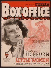 1t046 BOX OFFICE exhibitor magazine Nov 9, 1933 midwest edition, Katharine Hepburn in Little Women