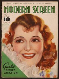 1t098 MODERN SCREEN magazine October 1934 wonderful art of Janet Gaynor by Rolf Armstrong!