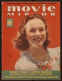 1t080 MOVIE MIRROR magazine January 1939 close portrait of Deanna Durbin by James Doolittle!
