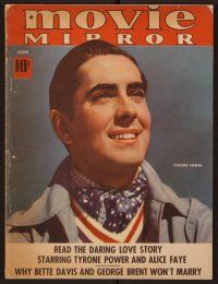 1t085 MOVIE MIRROR magazine June 1939 great smiling portrait of Tyrone Power by Paul Duval!
