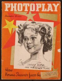 1t066 PHOTOPLAY magazine December 1936 art portrait of Shirley Temple by James Montgomery Flagg!