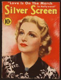 1t071 SILVER SCREEN magazine April 1939 art portrait of Madeleine Carroll by Marland Stone!
