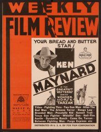 1t056 WEEKLY FILM REVIEW exhibitor magazine March 2, 1933 Ken Maynard, your bread & butter star!