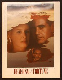 1t256 REVERSAL OF FORTUNE presskit '90 Glenn Close, Jeremy Irons, directed by Barbet Schroeder!