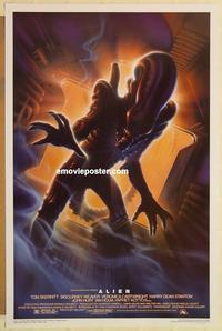 1v038 ALIEN 1sh R94 Ridley Scott outer space sci-fi monster classic, cool different Alvin art!