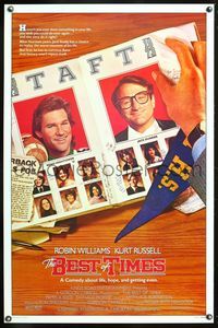 1v079 BEST OF TIMES advance 1sh '86 high school football, Robin Williams & Kurt Russell!