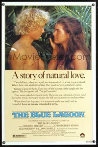 1v104 BLUE LAGOON 1sh '80 sexy young Brooke Shields & Christopher Atkins!