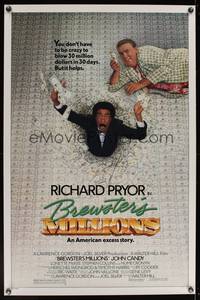 1v115 BREWSTER'S MILLIONS 1sh '85 Richard Pryor & John Candy need to spend LOTS of money!