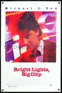 1v118 BRIGHT LIGHTS BIG CITY 1sh '88 Michael J. Fox, Kiefer Sutherland, Phoebe Cates!