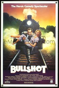 1v125 BULLSHOT 1sh '83 Dick Clement, great artwork of Alan Shearman running from train!