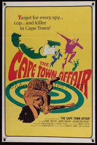 1v131 CAPE TOWN AFFAIR 1sh '67 Claire Trevor, James Brolin, cool psychedelic art & design!