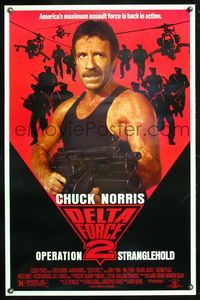 1v199 DELTA FORCE 2 1sh '90 Chuck Norris with ridiculous gun is back in action!