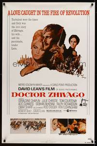 1v209 DOCTOR ZHIVAGO 1sh R80 Omar Sharif, Julie Christie, David Lean English epic, Terpning art!