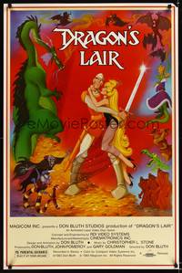 1v210 DRAGON'S LAIR 1sh '83 Dragon's Lair, cool Don Bluth animated fantasy game!