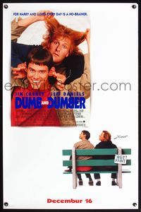1v217 DUMB & DUMBER teaser 1sh '95 Jim Carrey & Jeff Daniels are Harry & Lloyd!