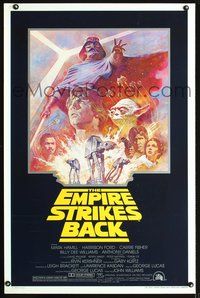 1v227 EMPIRE STRIKES BACK 1sh R81 George Lucas sci-fi classic, cool artwork by Tom Jung!