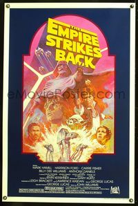 1v228 EMPIRE STRIKES BACK 1sh R82 George Lucas sci-fi classic, cool artwork by Tom Jung!