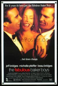1v237 FABULOUS BAKER BOYS DS 1sh '89 Jeff & Beau Bridges, sexy Michelle Pfeiffer!