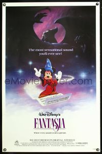 1v240 FANTASIA 1sh R85 great image of Mickey Mouse, Disney musical cartoon classic!