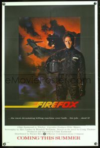 1v248 FIREFOX advance 1sh '82 cool C.D. de Mar art of killing machine, Clint Eastwood!