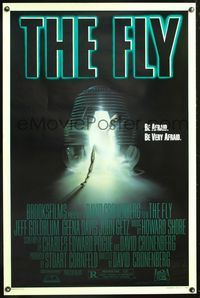 1v253 FLY style A 1sh '86 David Cronenberg, Jeff Goldblum, cool sci-fi art by Mahon!