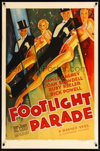 1v012 FOOTLIGHT PARADE S2 recreation 1sh 2001 classic deco art of Cagney, Blondell, Keeler, Powell!
