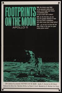 1v254 FOOTPRINTS ON THE MOON 1sh '69 the real story of the Apollo 11, cool image of moon landing!