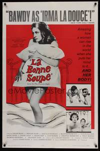 1v341 LA BONNE SOUPE 1sh '64 sexy naked Annie Girardot on bed covered only by pillows!