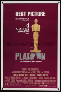 1v421 PLATOON style B awards 1sh '86 Oliver Stone, winner of the Best Picture & Best Director Oscars