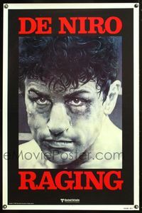 1v439 RAGING BULL teaser 1sh '80 Martin Scorsese, classic close up boxing image of Robert De Niro!