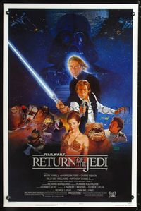 1v454 RETURN OF THE JEDI style B 1sh '83 George Lucas classic, Mark Hamill, Harrison Ford, Sano art