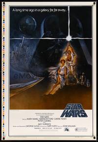 1v002 STAR WARS printer's test style A 1sh '77 George Lucas sci-fi epic, great art by Tom Jung!