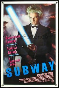1v506 SUBWAY 1sh '85 Luc Besson, cool image of Christopher Lambert, a seductive fable!