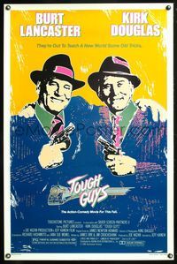 1v536 TOUGH GUYS 1sh '86 great artwork of partners in crime Burt Lancaster & Kirk Douglas!