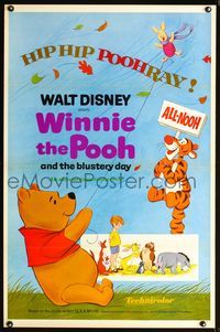 1v574 WINNIE THE POOH & THE BLUSTERY DAY 1sh '69 A.A. Milne, Tigger, Piglet, Eeyore!