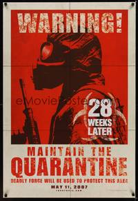 1w021 28 WEEKS LATER teaser DS 1sh '07 Catherine McCormack, Robert Carlyle, zombies!