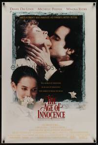 1w035 AGE OF INNOCENCE 1sh '93 Martin Scorsese, Daniel Day-Lewis, Winona Ryder, Michelle Pfeiffer!