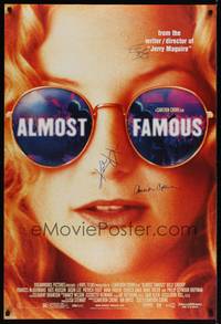 1w006 ALMOST FAMOUS signed DS 1sh '00 by Philip Seymour Hoffman, Kate Hudson & Cameron Crowe!