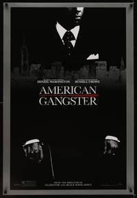1w046 AMERICAN GANGSTER teaser DS 1sh '07 close-up of Denzel Washington, Ridley Scott directed!