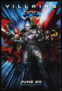 1w084 BATMAN & ROBIN advance DS 1sh '97 villains Arnold Schwarzenegger & sexy Uma Thurman!