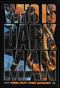 1w181 DARKMAN teaser DS 1sh '90 Sam Raimi, cool artwork of masked hero Liam Neeson!